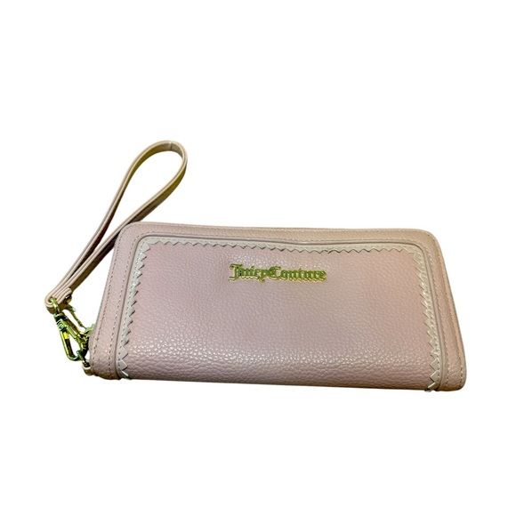 Juicy Couture Wallet Pink zip around closure with wristlet strap - Picture 1 of 4